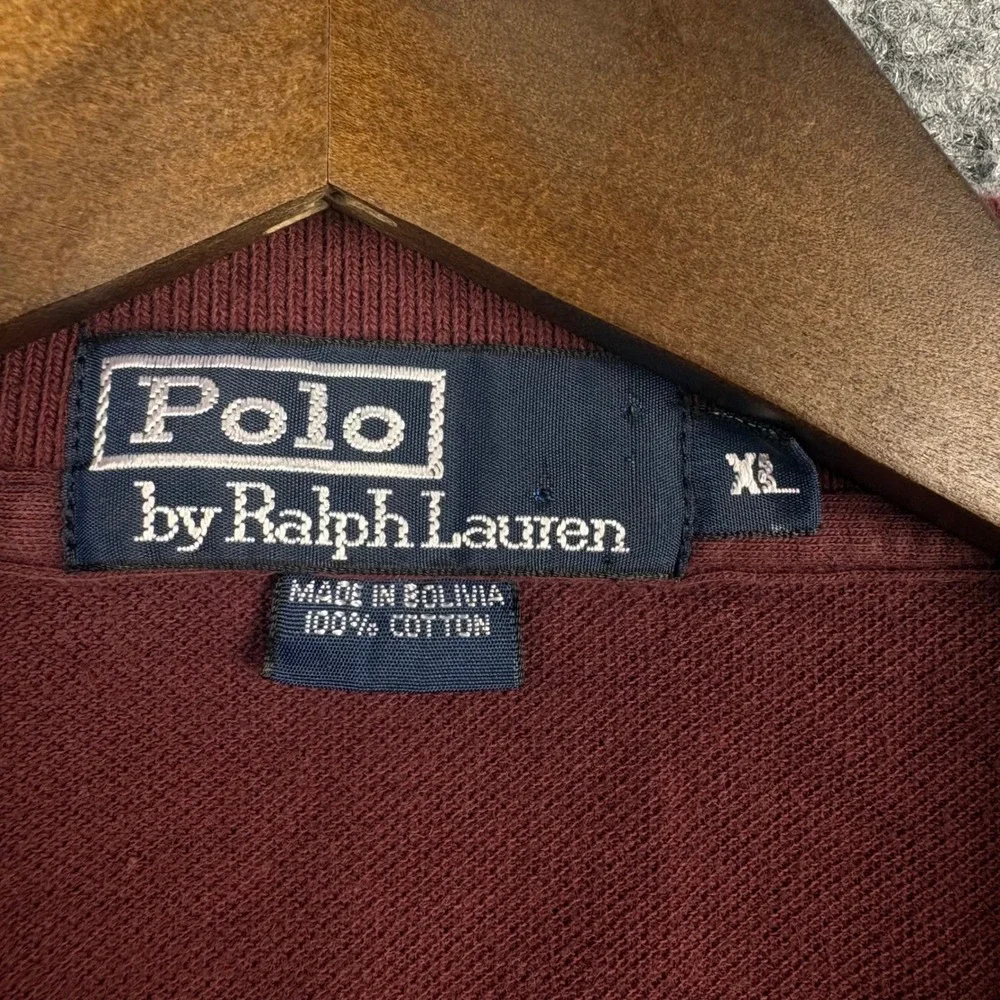 Polo Ralph Lauren Mens XL Burgundy Maroon Short Sleeve Pique Cotton Polo Shirt
